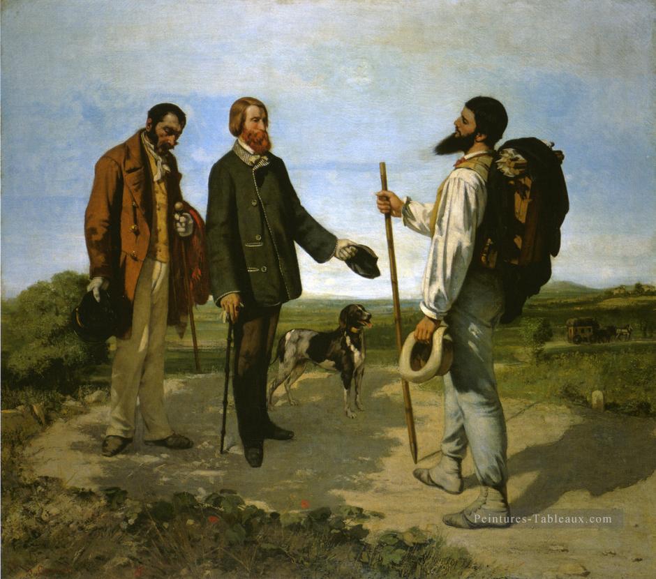 Bonjour Monsieur Courbet Réaliste réalisme peintre Gustave Courbet Peintures à l'huile